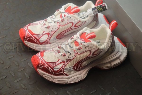 발렌시아가 3XL 화이트 레드 스니커즈