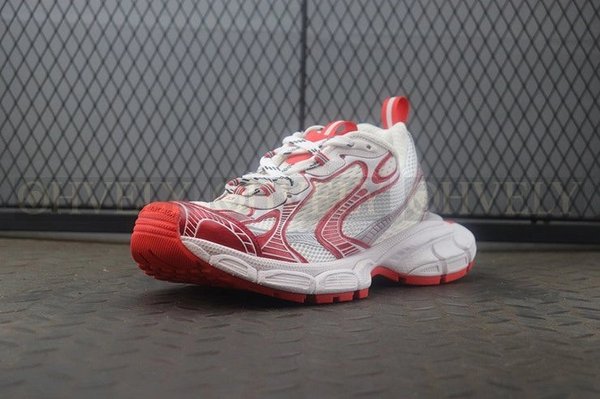 발렌시아가 3XL 화이트 레드 스니커즈