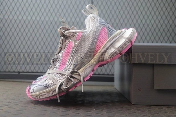 발렌시아가 3XL 그레이 핑크 스니커즈
