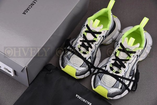 발렌시아가 3XL 화이트 네온 옐로우 스니커즈