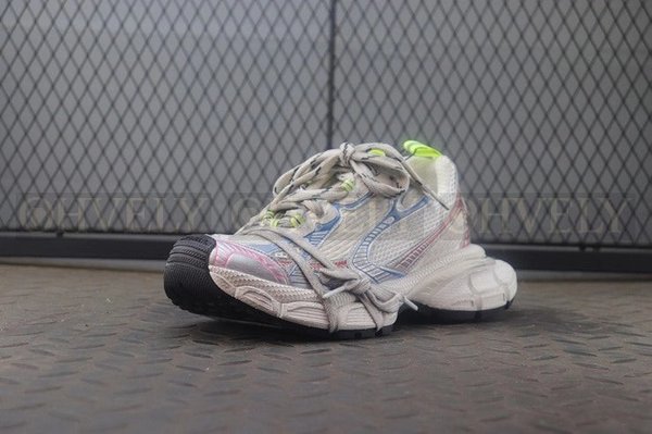 발렌시아가 3XL 화이트 레드 블루 스니커즈