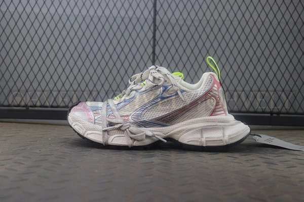 발렌시아가 3XL 화이트 레드 블루 스니커즈