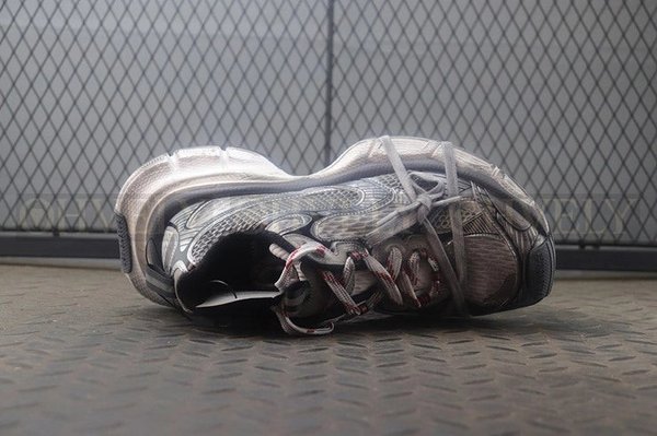 발렌시아가 3XL 그레이 화이트 레드 스니커즈