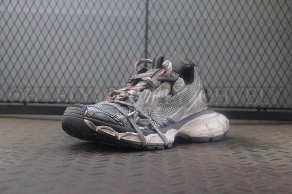 발렌시아가 3XL 그레이 화이트 레드 스니커즈