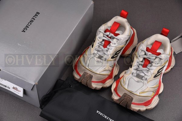 발렌시아가 카고 스니커즈 베이지 그레이 레드