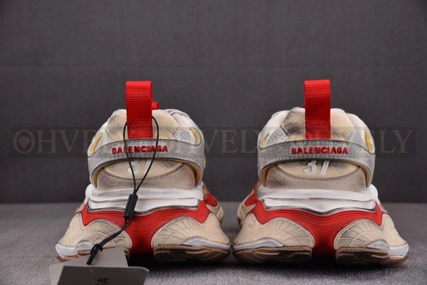 발렌시아가 카고 스니커즈 베이지 그레이 레드