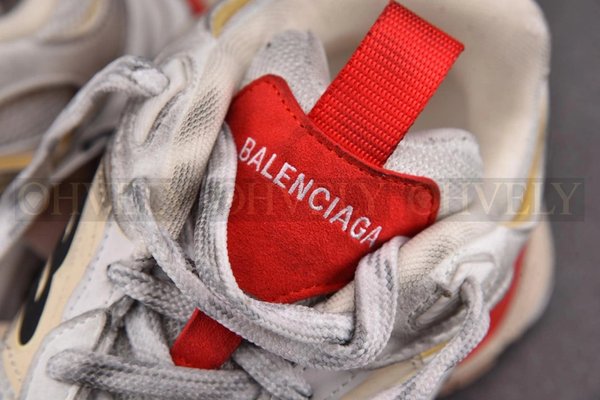 발렌시아가 카고 스니커즈 베이지 그레이 레드