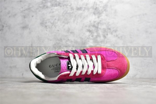 구찌 x 아디다스 가젤 스니커즈 핑크 벨벳
