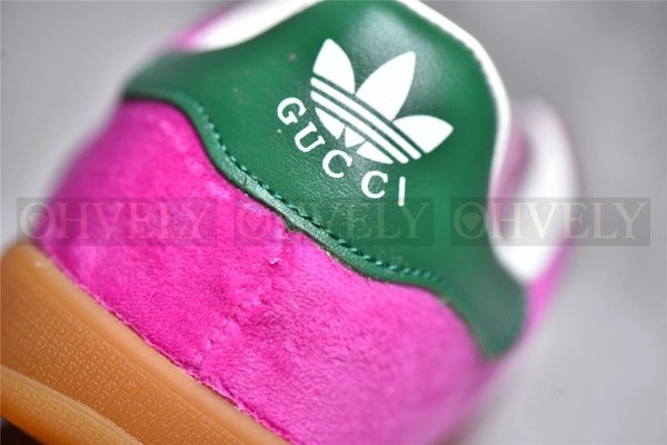 구찌 x 아디다스 가젤 스니커즈 핑크 벨벳