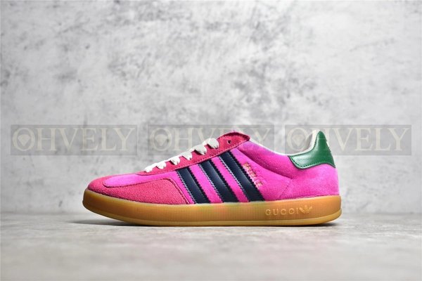 구찌 x 아디다스 가젤 스니커즈 핑크 벨벳