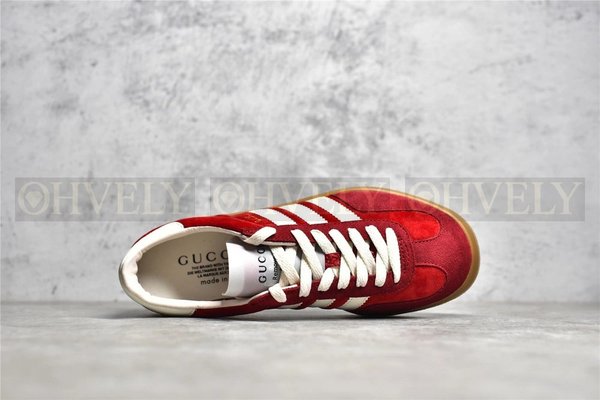 구찌 x 아디다스 가젤 스니커즈 레드 벨벳