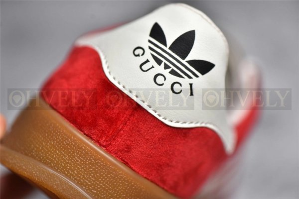 구찌 x 아디다스 가젤 스니커즈 레드 벨벳