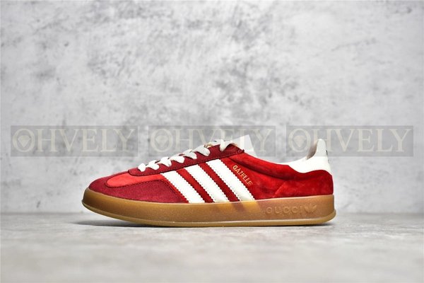 구찌 x 아디다스 가젤 스니커즈 레드 벨벳