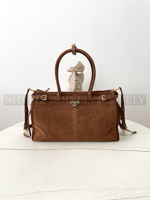 프라다 보니 라지 스웨이드 핸드백