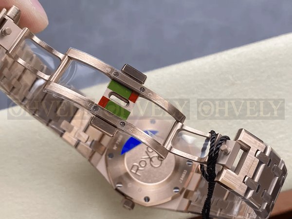 데마피게 로얄오크 67651 초코판 로즈골드 금통 다이아세팅 (33mm,쿼츠)