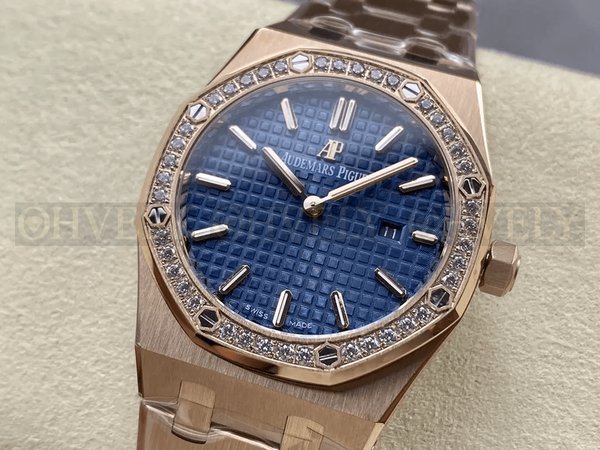 오데마피게 로얄오크 67651 청판 로즈골드 금통 다이아세팅 (33mm,쿼츠)