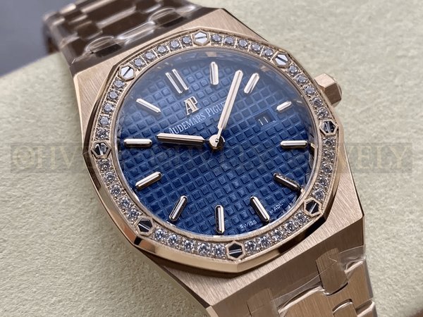 오데마피게 로얄오크 67651 청판 로즈골드 금통 다이아세팅 (33mm,쿼츠)