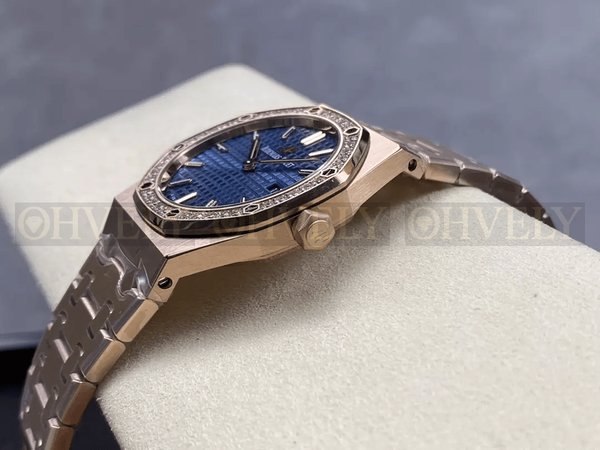 오데마피게 로얄오크 67651 청판 로즈골드 금통 다이아세팅 (33mm,쿼츠)