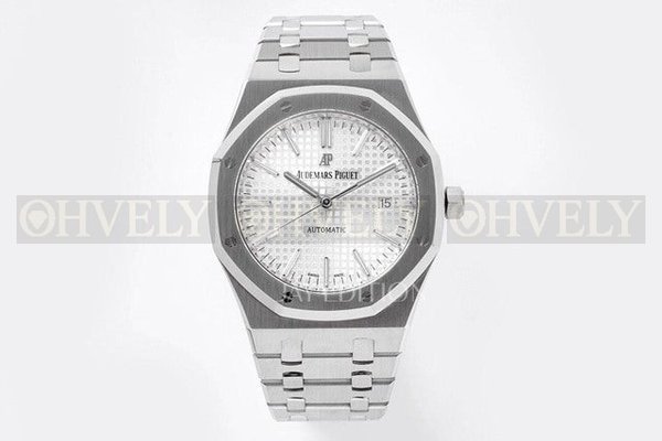오데마피게 로얄오크 15400 스틸 화이트 다이얼