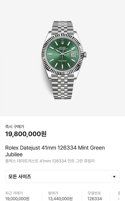 롤렉스 데이저스트 그린 쥬빌리 (남성) -풀박스-