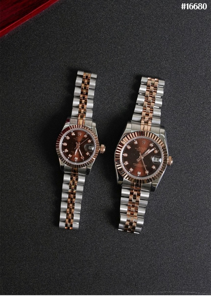 로렉스 레이디 데이트저스트 초콜릿 다이아 셋팅 쥬빌리 에버로즈 골드 콤비