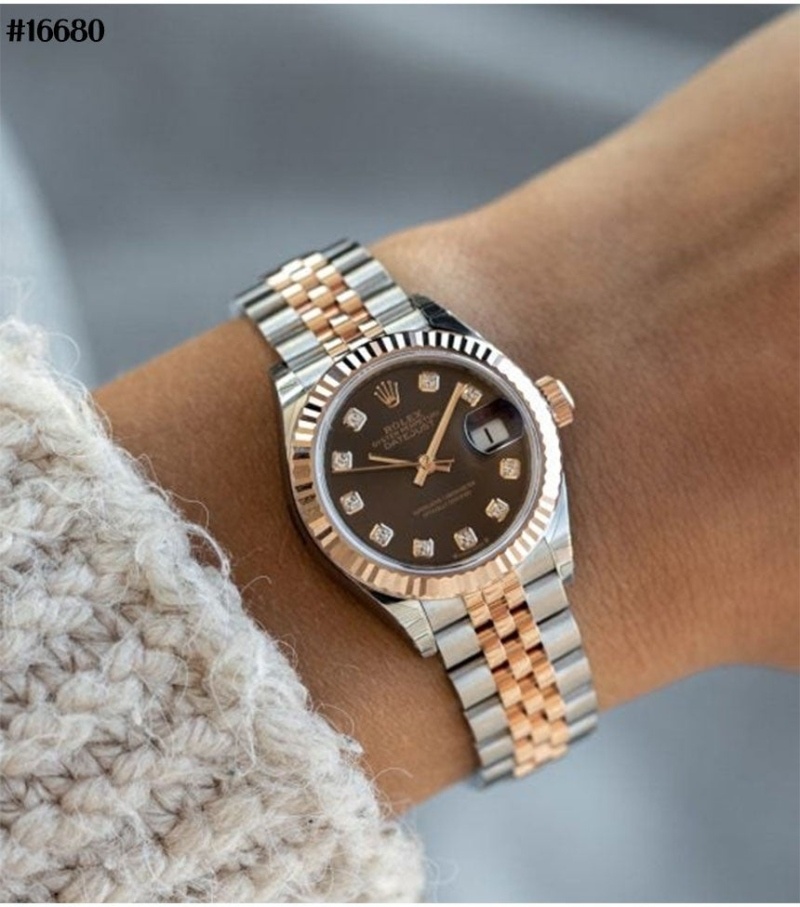 로렉스 레이디 데이트저스트 초콜릿 다이아 셋팅 쥬빌리 에버로즈 골드 콤비