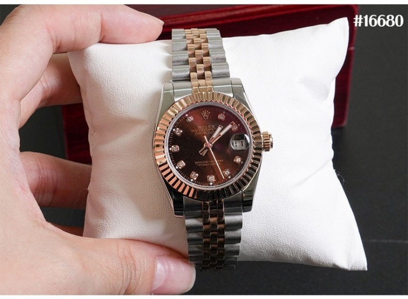 로렉스 레이디 데이트저스트 초콜릿 다이아 셋팅 쥬빌리 에버로즈 골드 콤비
