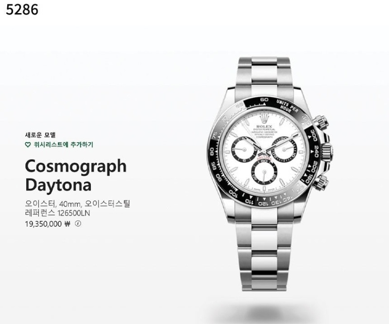 롤렉스 코스모그래프 데이토나 화이트 오이스터