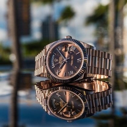 롤렉스 로렉스 데이-데이트 40 초콜릿 다이얼