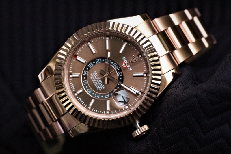 롤렉스 스카이 - 드웰러 에버로즈골드 (초코판)