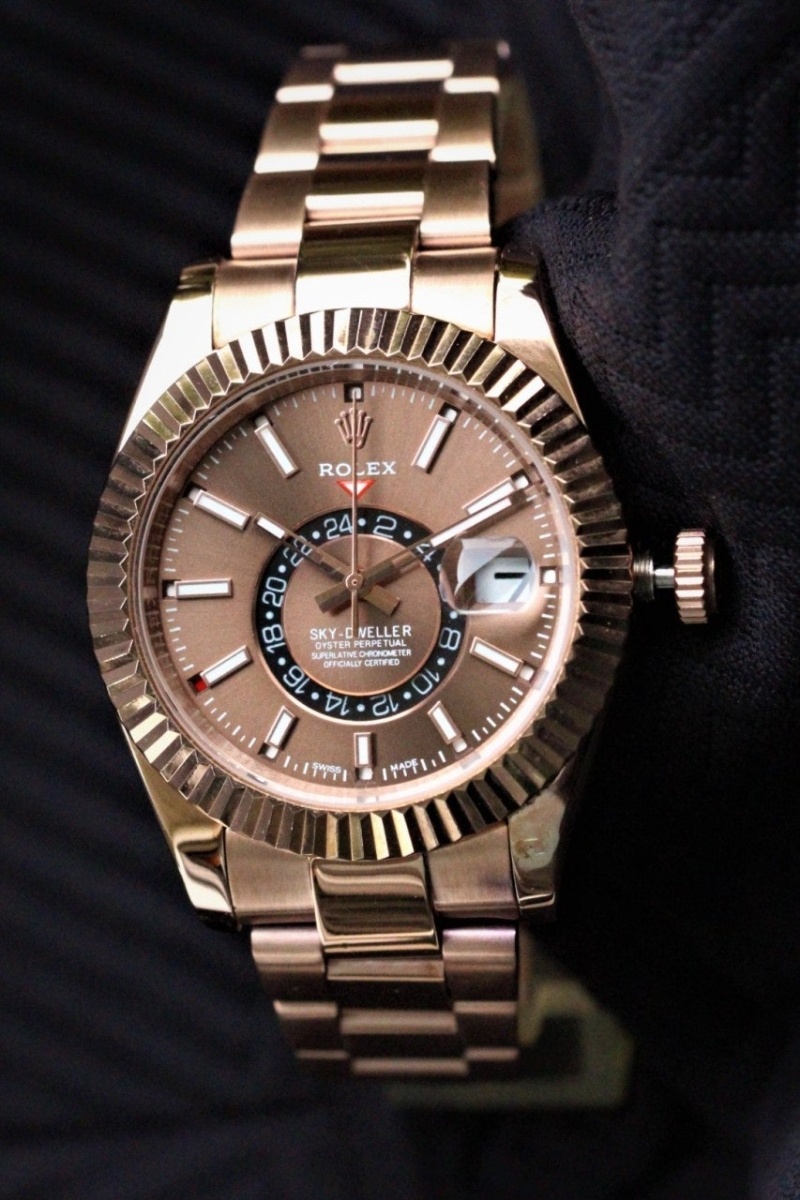 롤렉스 스카이 - 드웰러 에버로즈골드 (초코판)