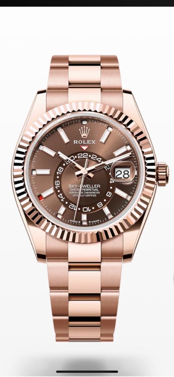 롤렉스 스카이 - 드웰러 에버로즈골드 (초코판)