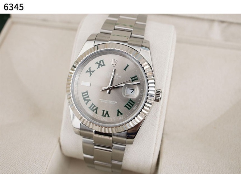 롤렉스 데이트저스트 슬레이트 로만 시계 - 2 Color