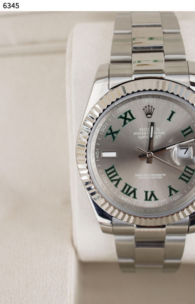 롤렉스 데이트저스트 슬레이트 로만 시계 - 2 Color