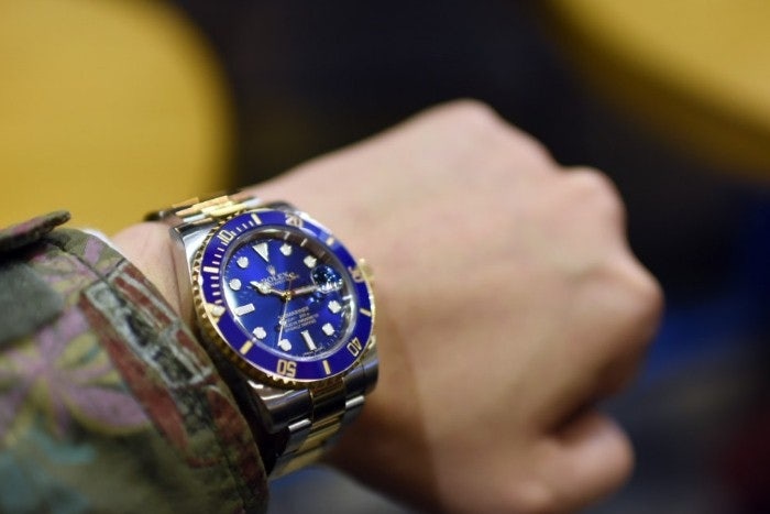 롤렉스 서브마리너 옐로골드 콤비 청판 청콤 블루