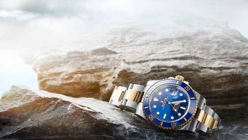 롤렉스 서브마리너 옐로골드 콤비 청판 청콤 블루