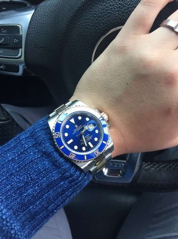 롤렉스 서브마리너 옐로골드 콤비 청판 청콤 블루