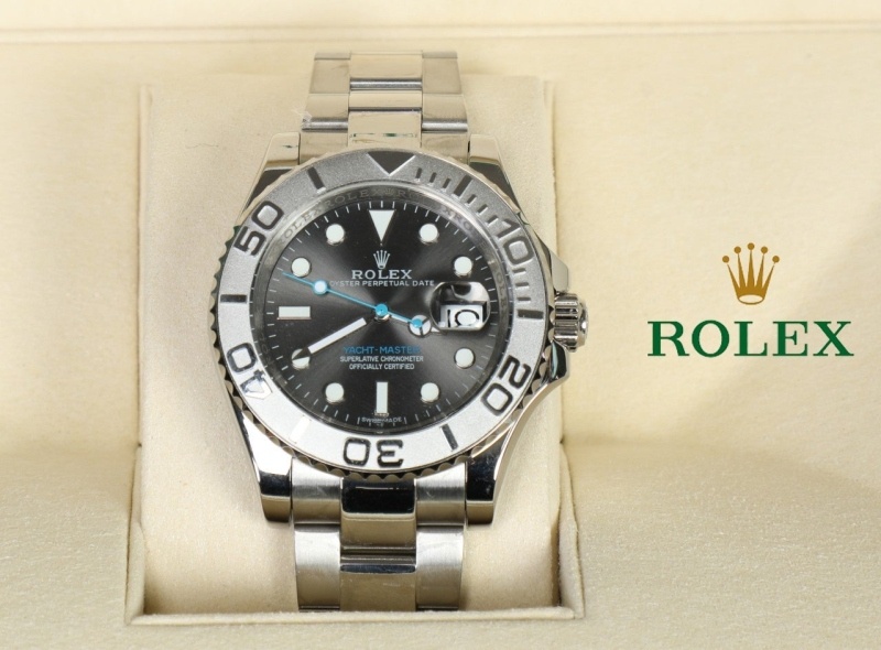 롤렉스 로듐 다이얼 스틸 및 플래티넘 오이스터