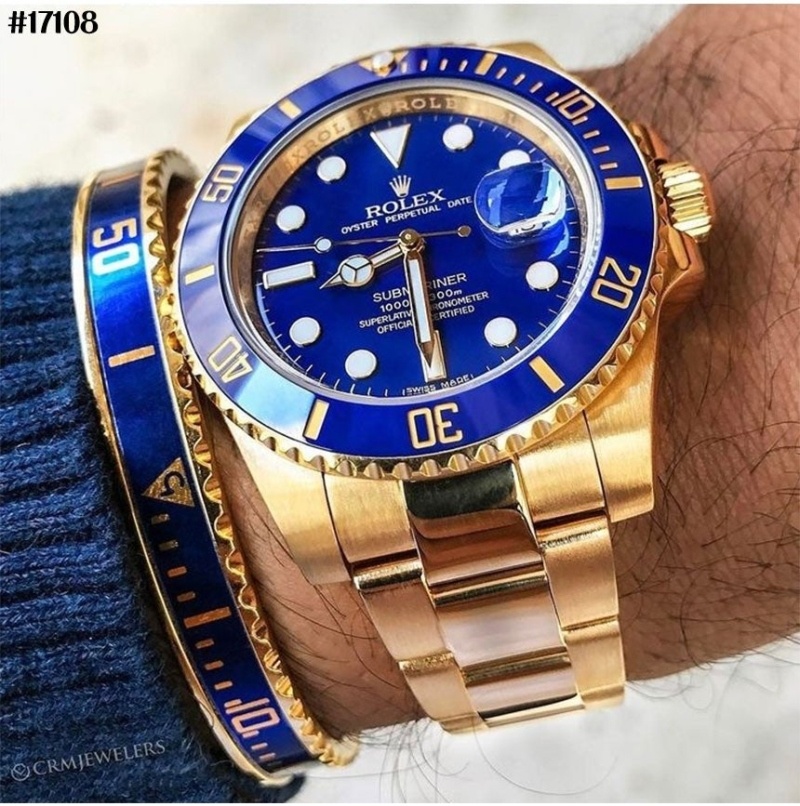롤렉스 서브마리너 데이트 미드나잇 블루 오이스터 금장