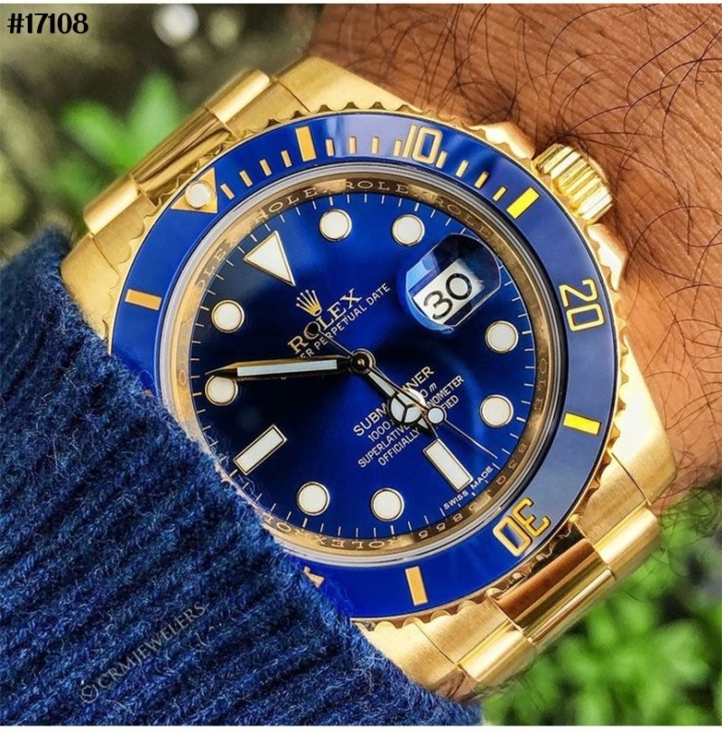 롤렉스 서브마리너 데이트 미드나잇 블루 오이스터 금장