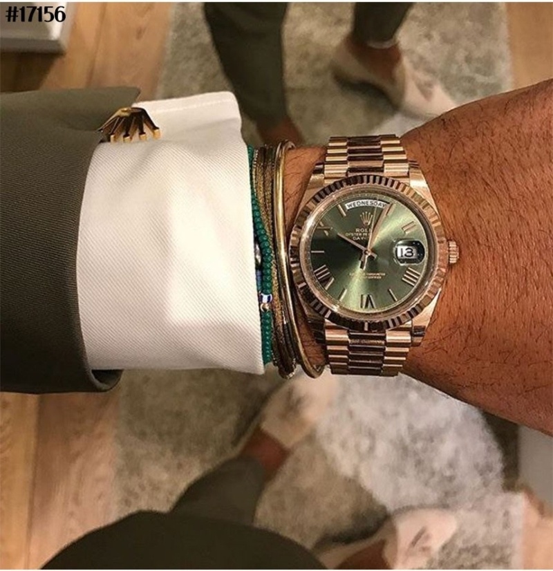롤렉스 데이데이트 올리브 그린 로만 프레지던트