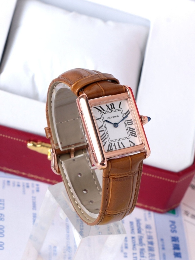 까르띠에 탱크루이 워치 브라운 스몰