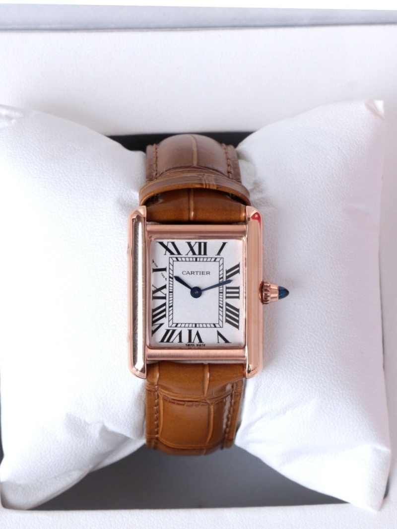 까르띠에 탱크루이 워치 브라운 스몰