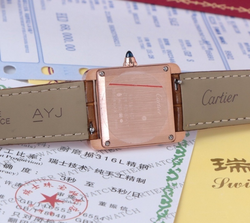 까르띠에 탱크루이 워치 브라운 스몰