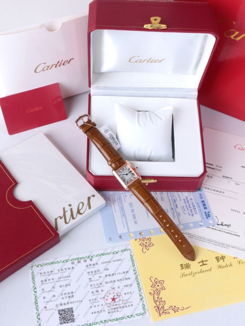 까르띠에 탱크루이 워치 브라운 스몰