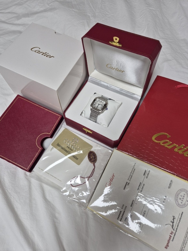 까르띠에 산토스 실버 (남성) -풀구성품-