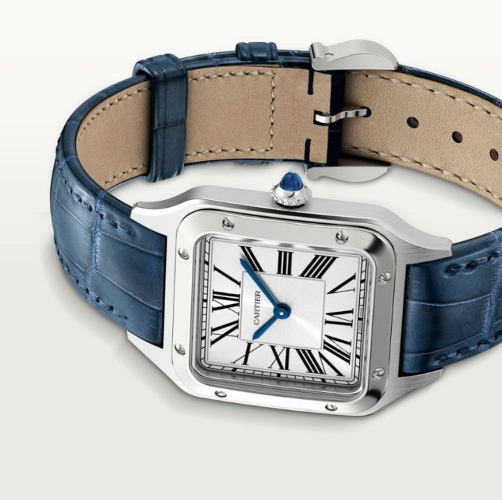 까르띠에 산토스 뒤몽 워치 스틸 가죽 카프스킨