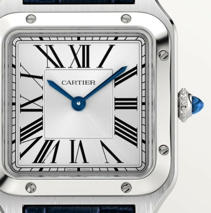 까르띠에 산토스 뒤몽 워치 스틸 가죽 카프스킨