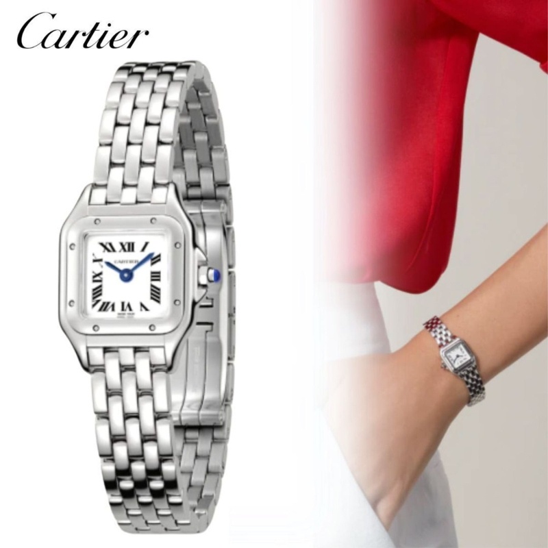 까르띠에 팬더 시계 - 실버 화이트