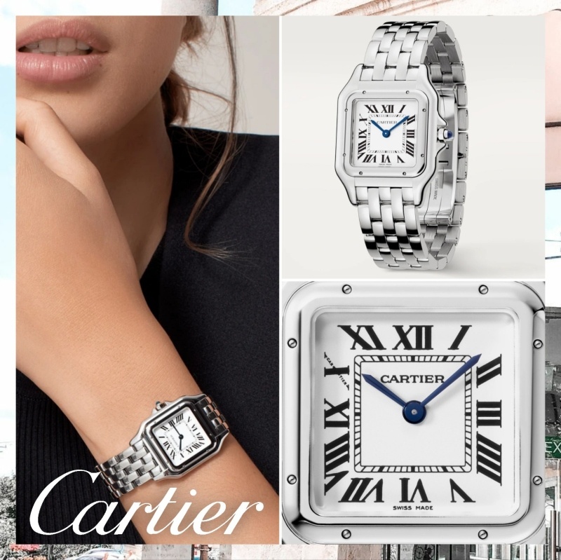 까르띠에 팬더 시계 - 실버 화이트